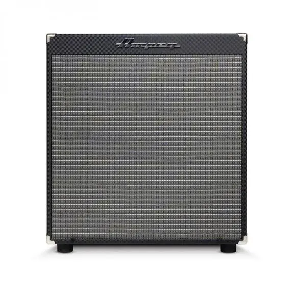 Ampeg Rocket Bass 115 basscombo i svart med sølvfarget front og Ampeg-logo